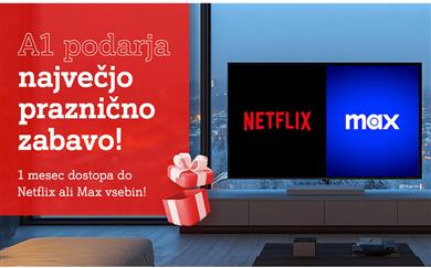 A1 Slovenija uporabnikom podarja dostop do Netflix ali Max vsebin na zahtevo 